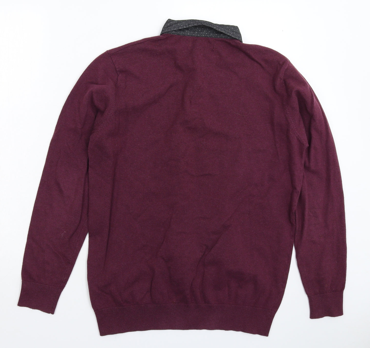 Easy Mens Brown  Knit Pullover Jumper Size M