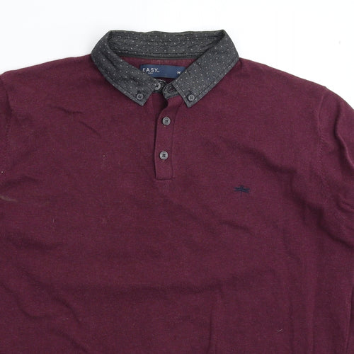 Easy Mens Brown  Knit Pullover Jumper Size M