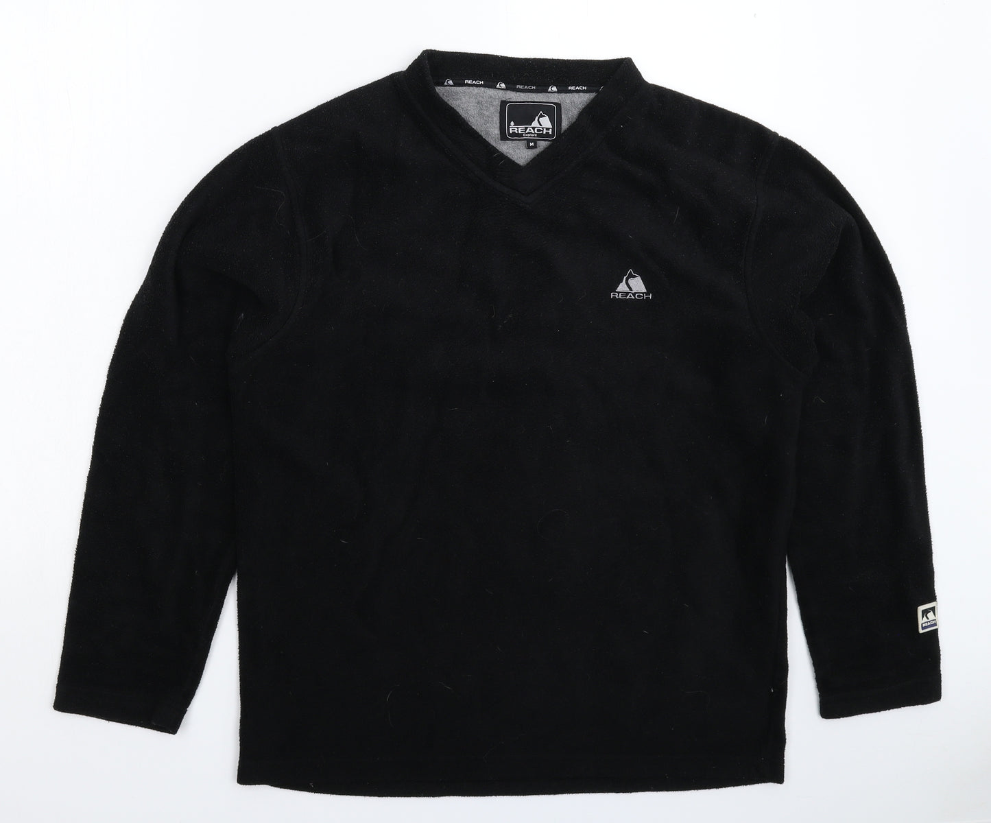 Reach Mens Black  Fleece Pullover Sweatshirt Size M