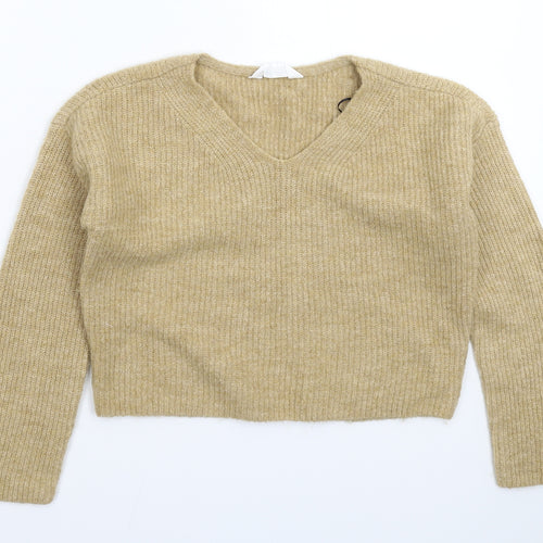 H&M Girls Beige  Knit Pullover Jumper Size 9-10 Years