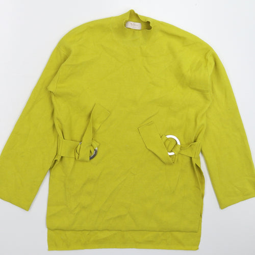 TU Womens Yellow  Knit Pullover Jumper Size 10