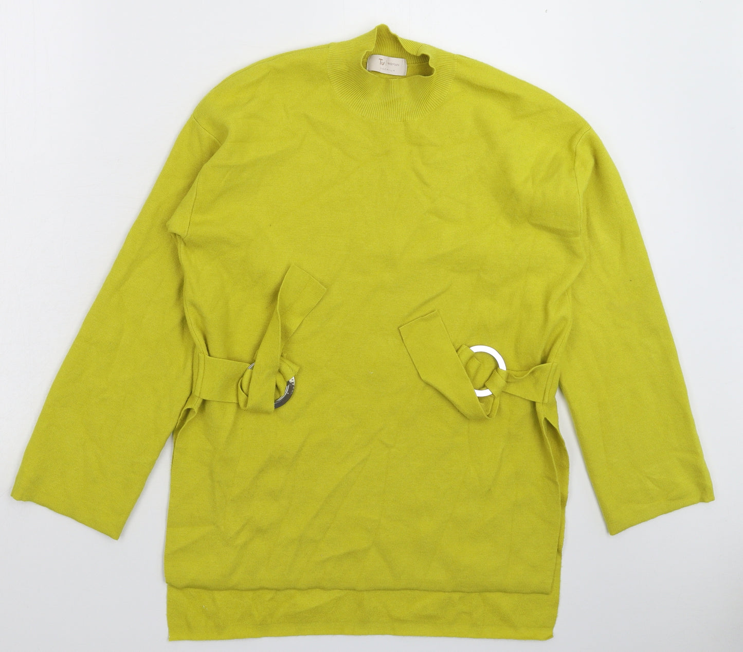 TU Womens Yellow  Knit Pullover Jumper Size 10