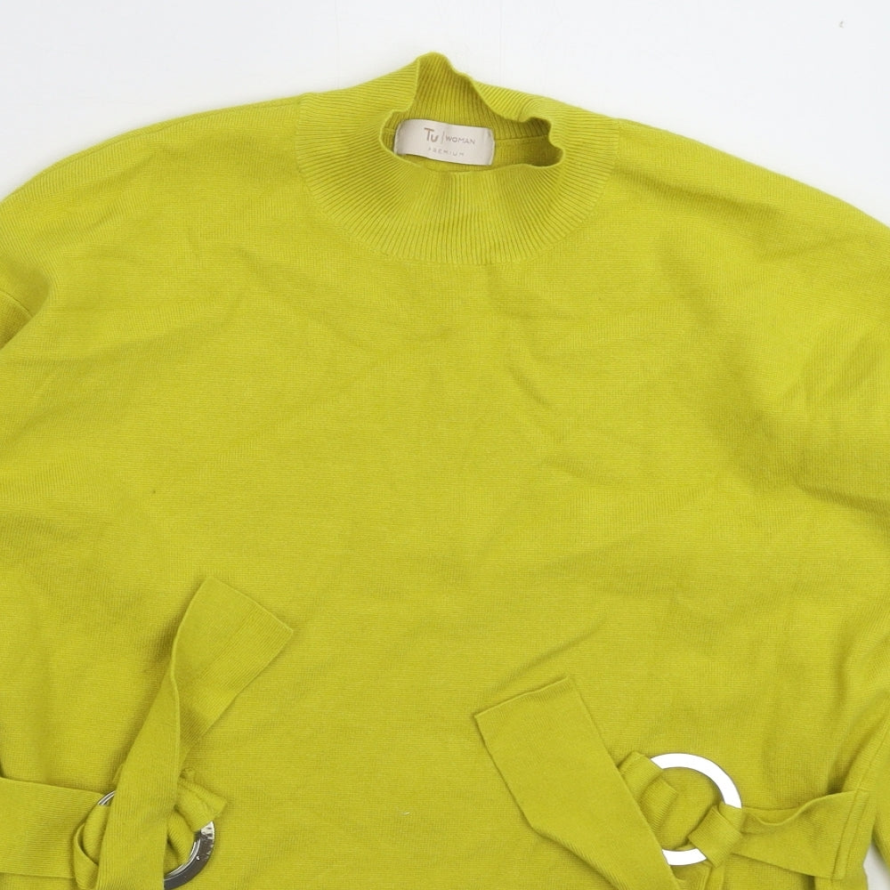 TU Womens Yellow  Knit Pullover Jumper Size 10