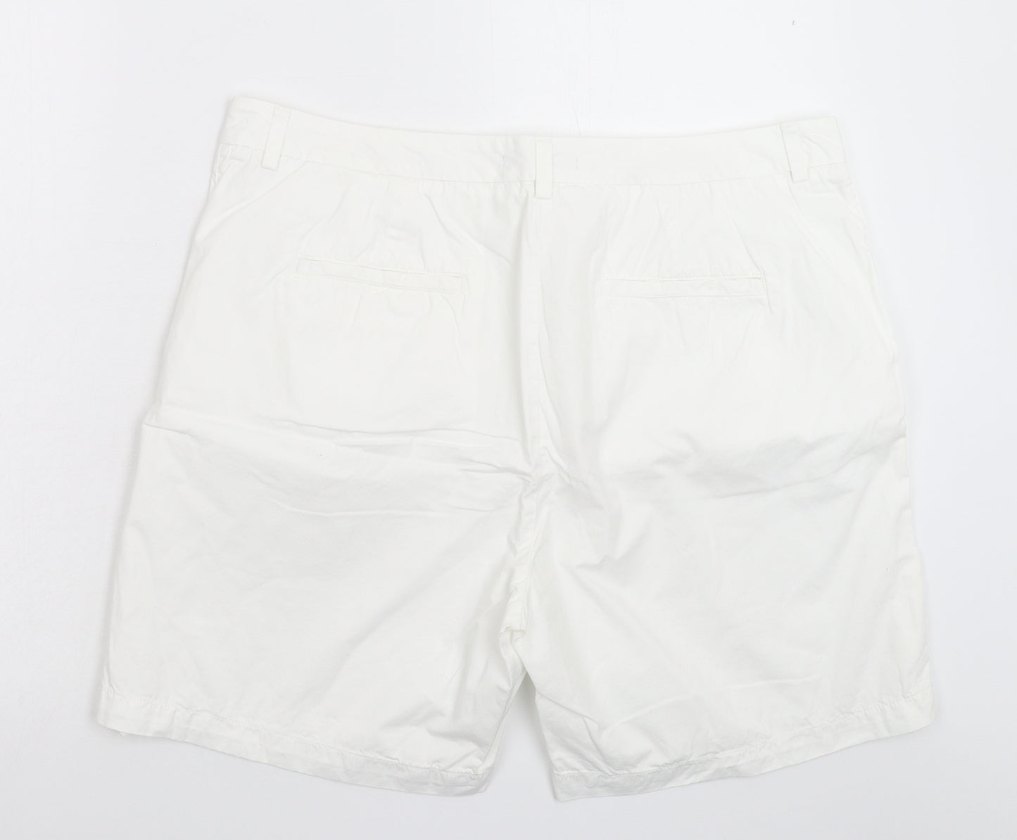 Marks and Spencer Womens White   Chino Shorts Size 18