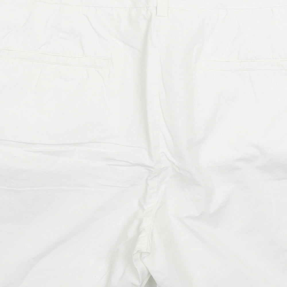 Marks and Spencer Womens White   Chino Shorts Size 18