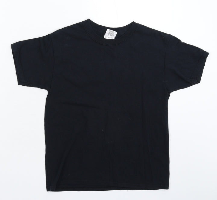 Gildan Boys Black   Basic T-Shirt Size M