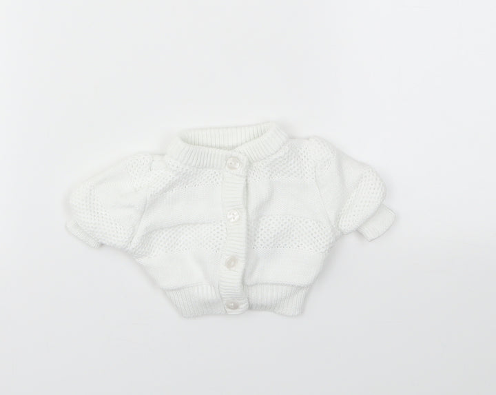 M&S Baby White   Cardigan Jumper One Size