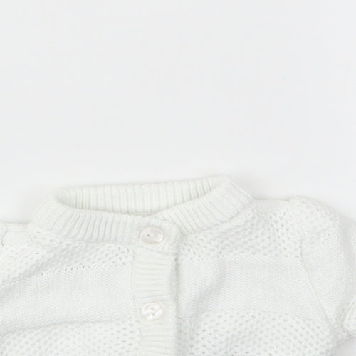 M&S Baby White   Cardigan Jumper One Size