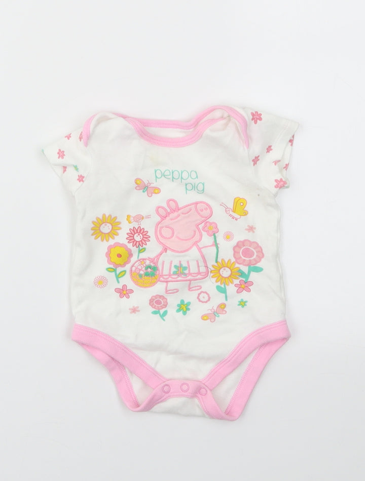 MY FIRST Baby White Catsuit One-Piece Size 6-9 Months