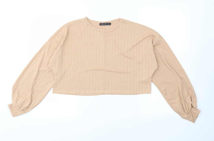 Nasty Gal Womens Beige   Basic T-Shirt Size 10