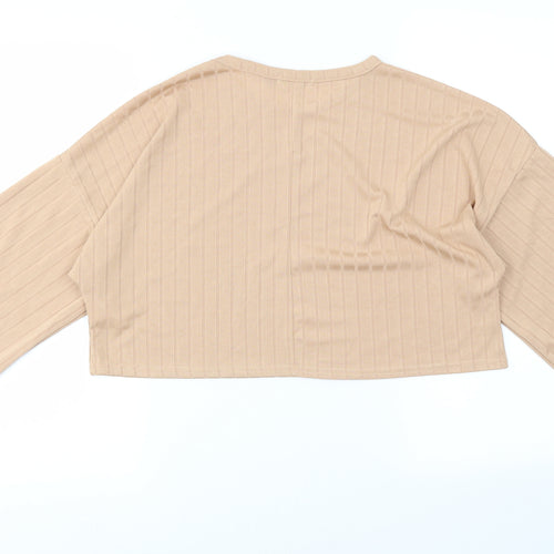 Nasty Gal Womens Beige   Basic T-Shirt Size 10
