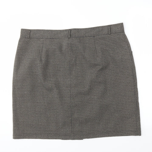 Papaya Womens Brown Check  A-Line Skirt Size 20
