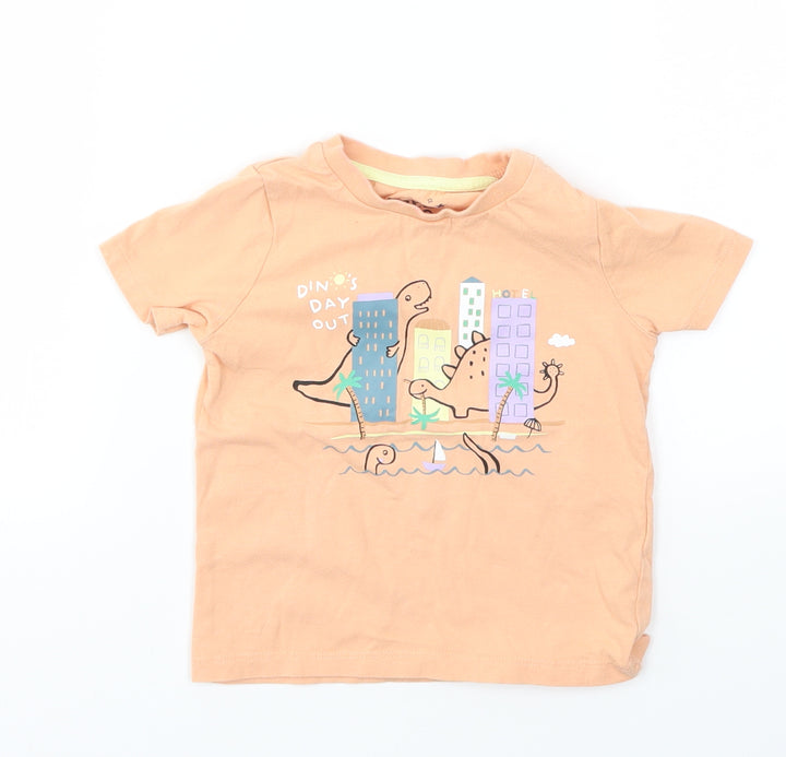 F&F Girls Orange   Basic T-Shirt Size 12-18 Months
