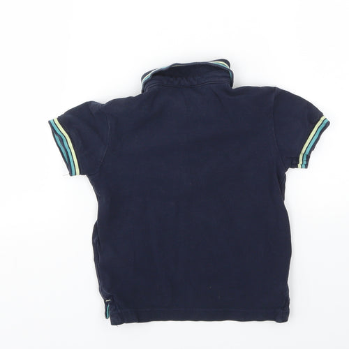 M&S Boys Blue Houndstooth  Basic T-Shirt Size 2-3 Years