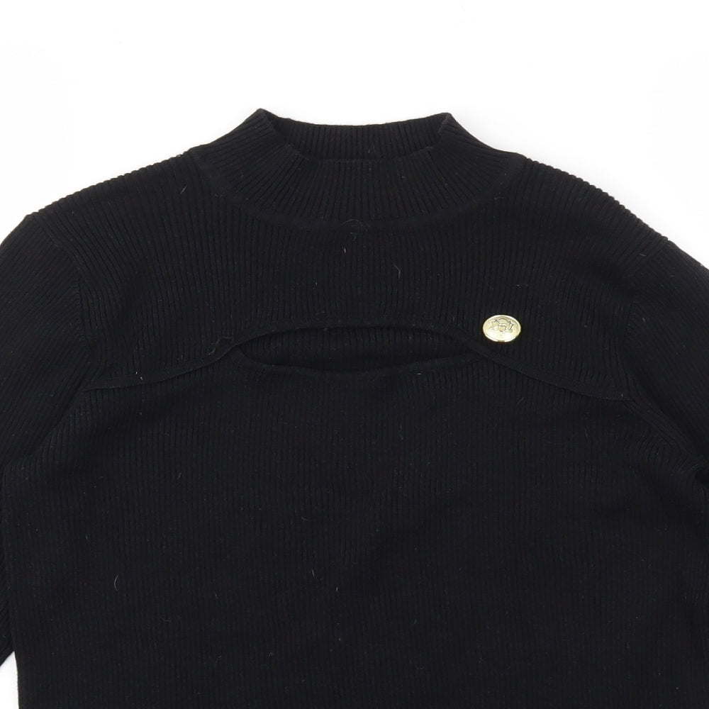 Lipsy Womens Black   Basic T-Shirt Size 16
