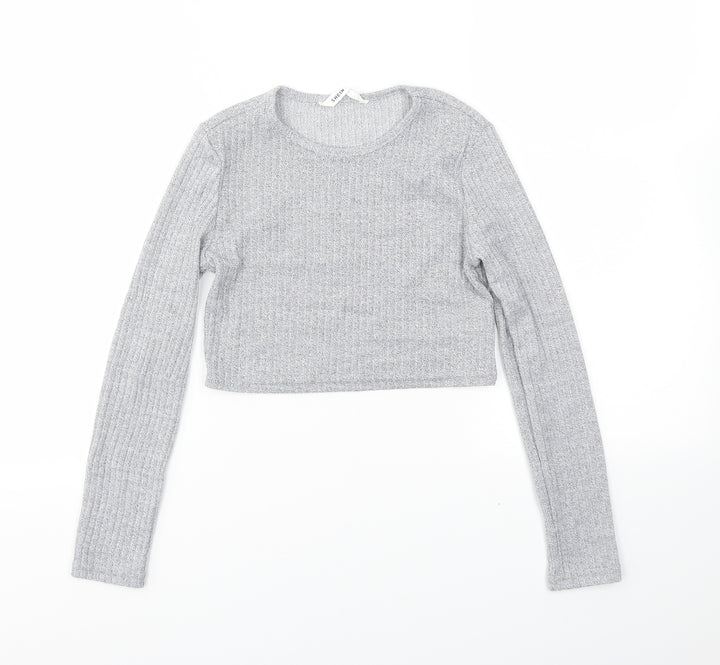 SheIn Girls Grey Basic T-Shirt Size 10 Years