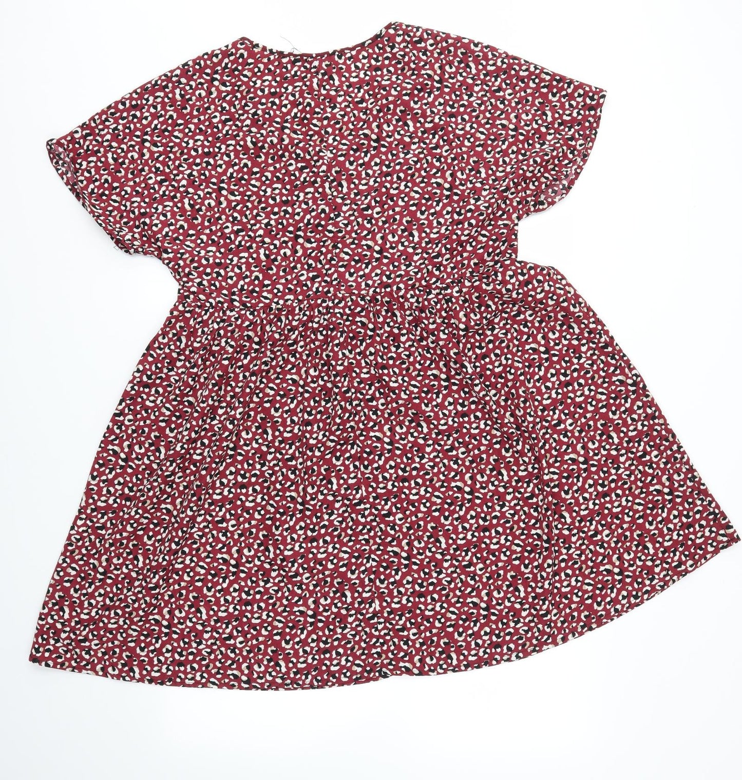 SheIn Womens Red Animal Print  Fit & Flare  Size M