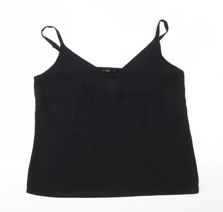 F&F Womens Black Basic Blouse Size 16