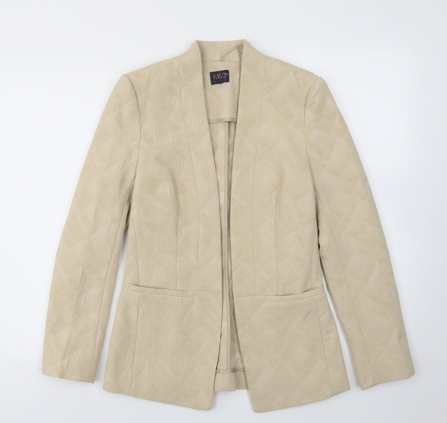 M&S Womens Beige   Jacket Blazer Size 8