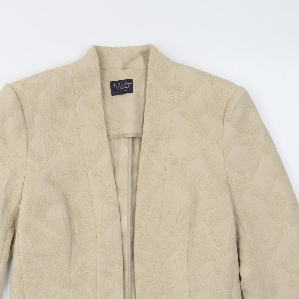 M&S Womens Beige   Jacket Blazer Size 8