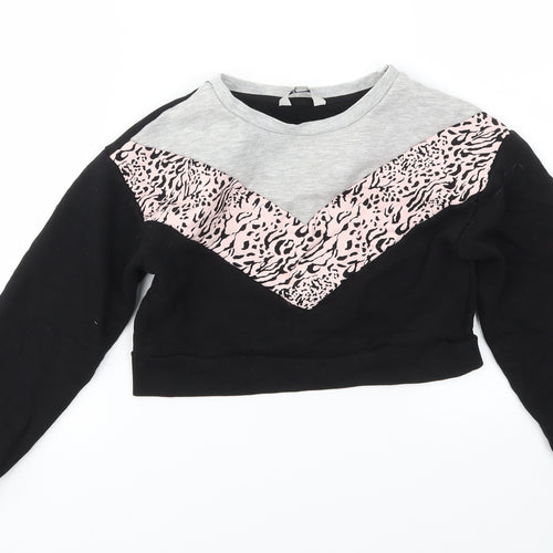 MISS Girls Blue Animal Print  Pullover Jumper Size 7-8 Years