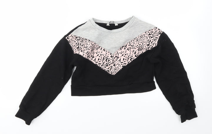 MISS Girls Blue Animal Print Pullover Jumper Size 7-8 Years