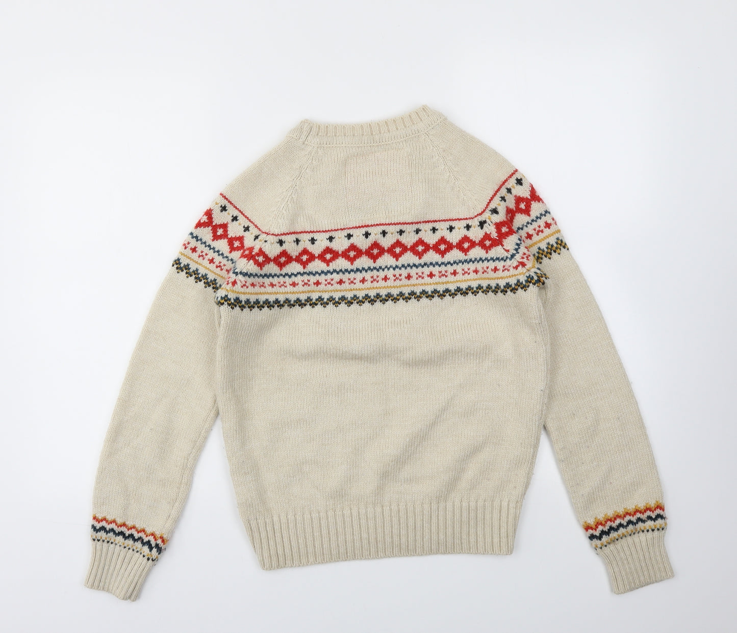 super dry  Womens Beige Argyle/Diamond  Pullover Jumper Size M
