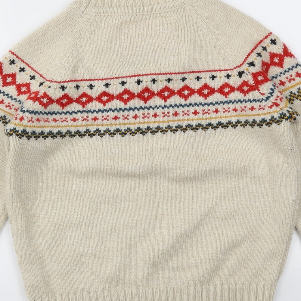 super dry  Womens Beige Argyle/Diamond  Pullover Jumper Size M
