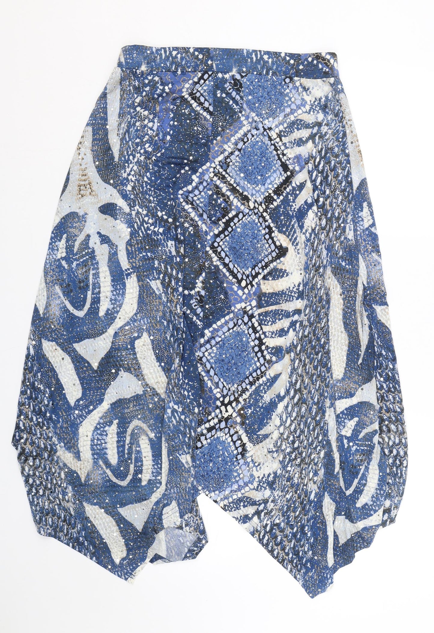 Cerulean Womens Blue Floral  Flare Skirt Size S