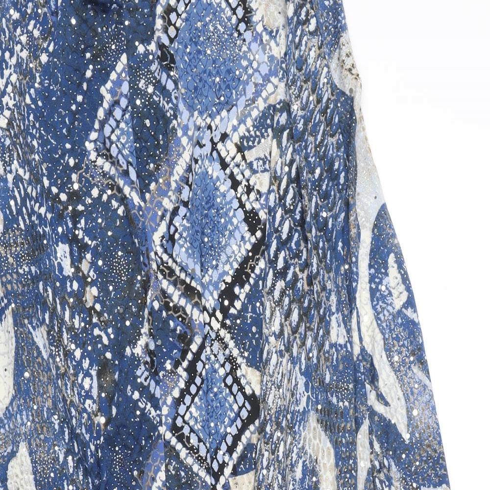 Cerulean Womens Blue Floral  Flare Skirt Size S
