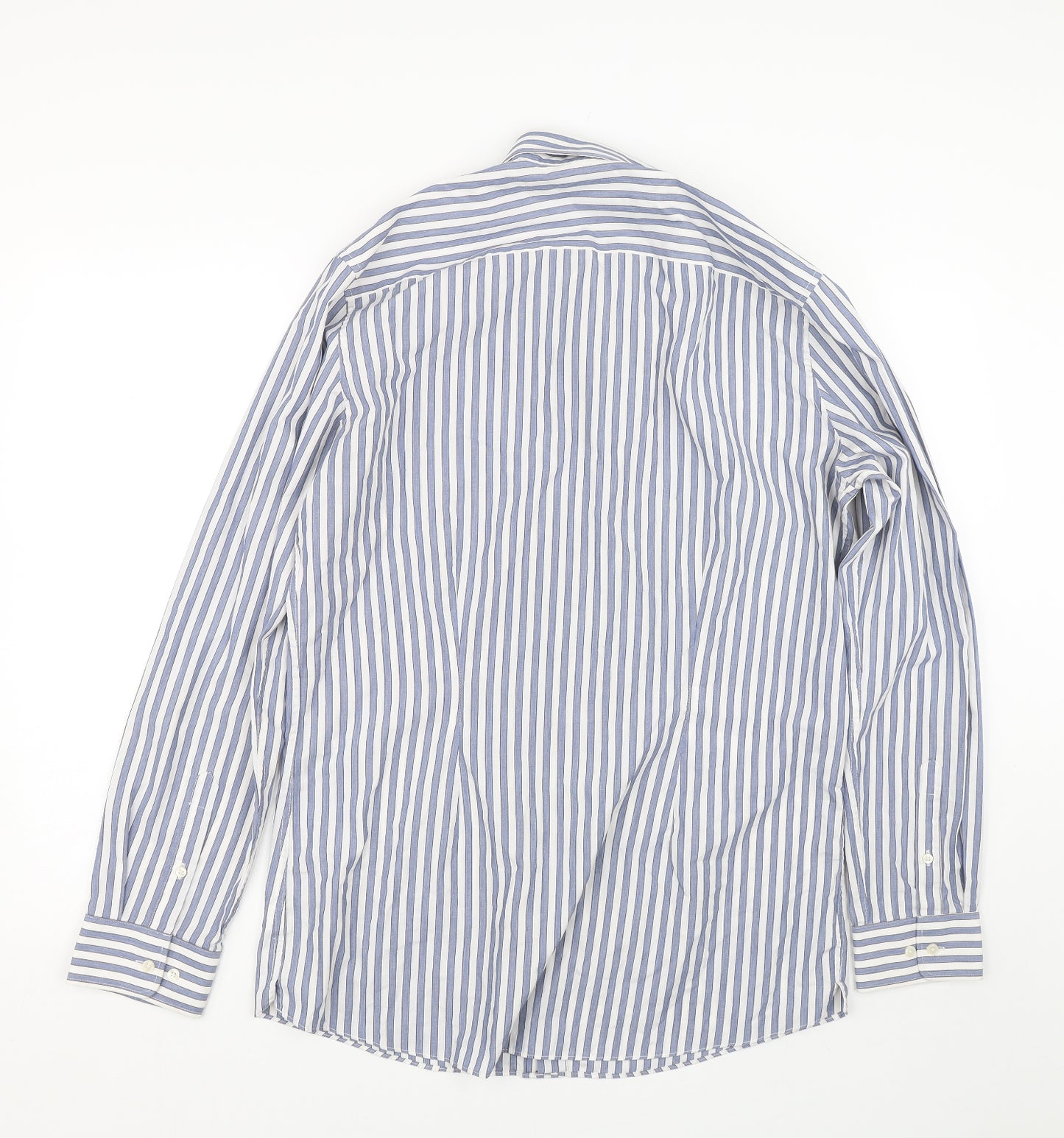 NEXT Mens Blue Striped   Dress Shirt Size 16