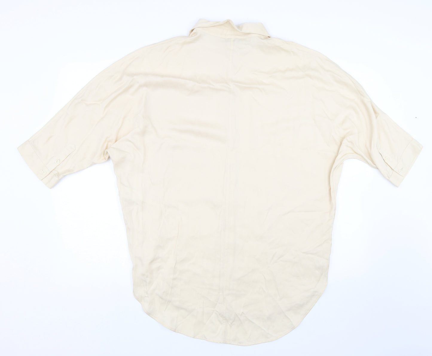 M&S Womens Beige   Basic Button-Up Size 12