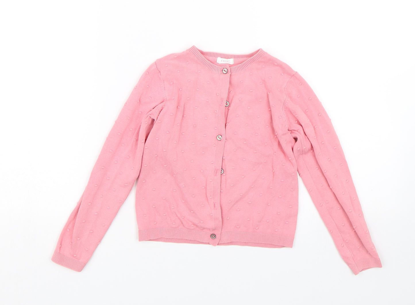 NEXT Girls Pink Polka Dot  Cardigan Jumper Size 4-5 Years