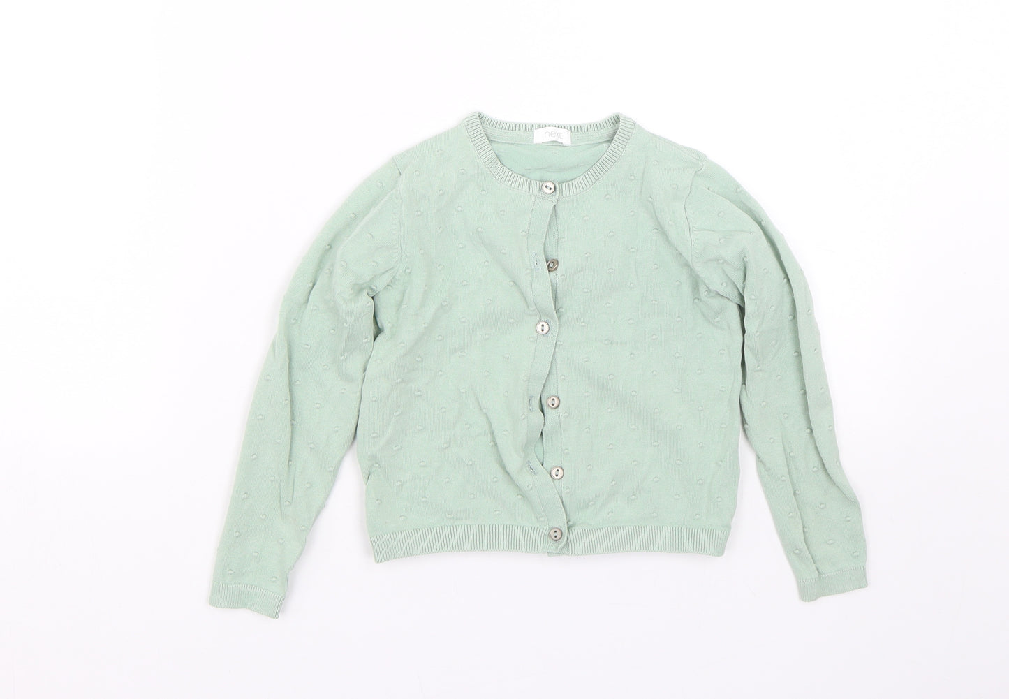 NEXT Girls Green Polka Dot  Cardigan Jumper Size 4-5 Years