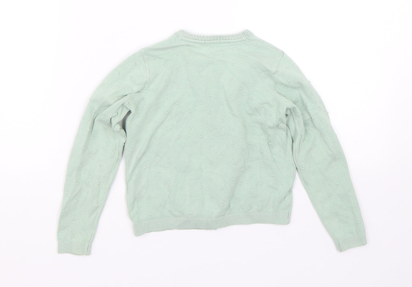 NEXT Girls Green Polka Dot  Cardigan Jumper Size 4-5 Years