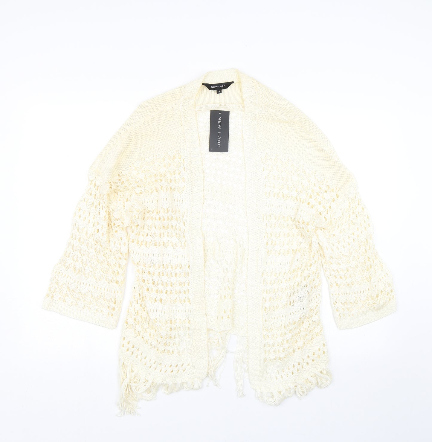 New Look Womens White   Cardigan Jumper Size S