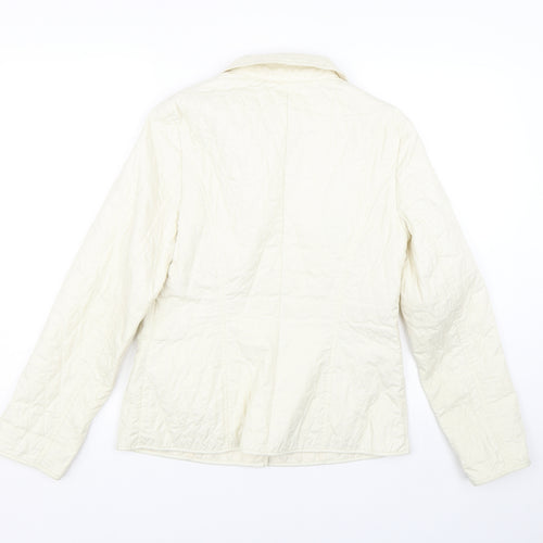M&S Womens White Argyle/Diamond  Jacket Coat Size 8