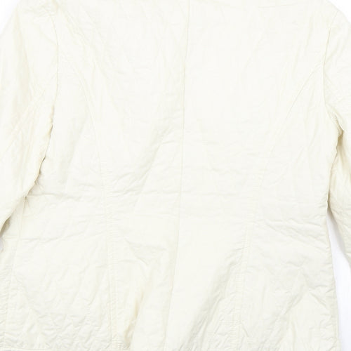 M&S Womens White Argyle/Diamond  Jacket Coat Size 8
