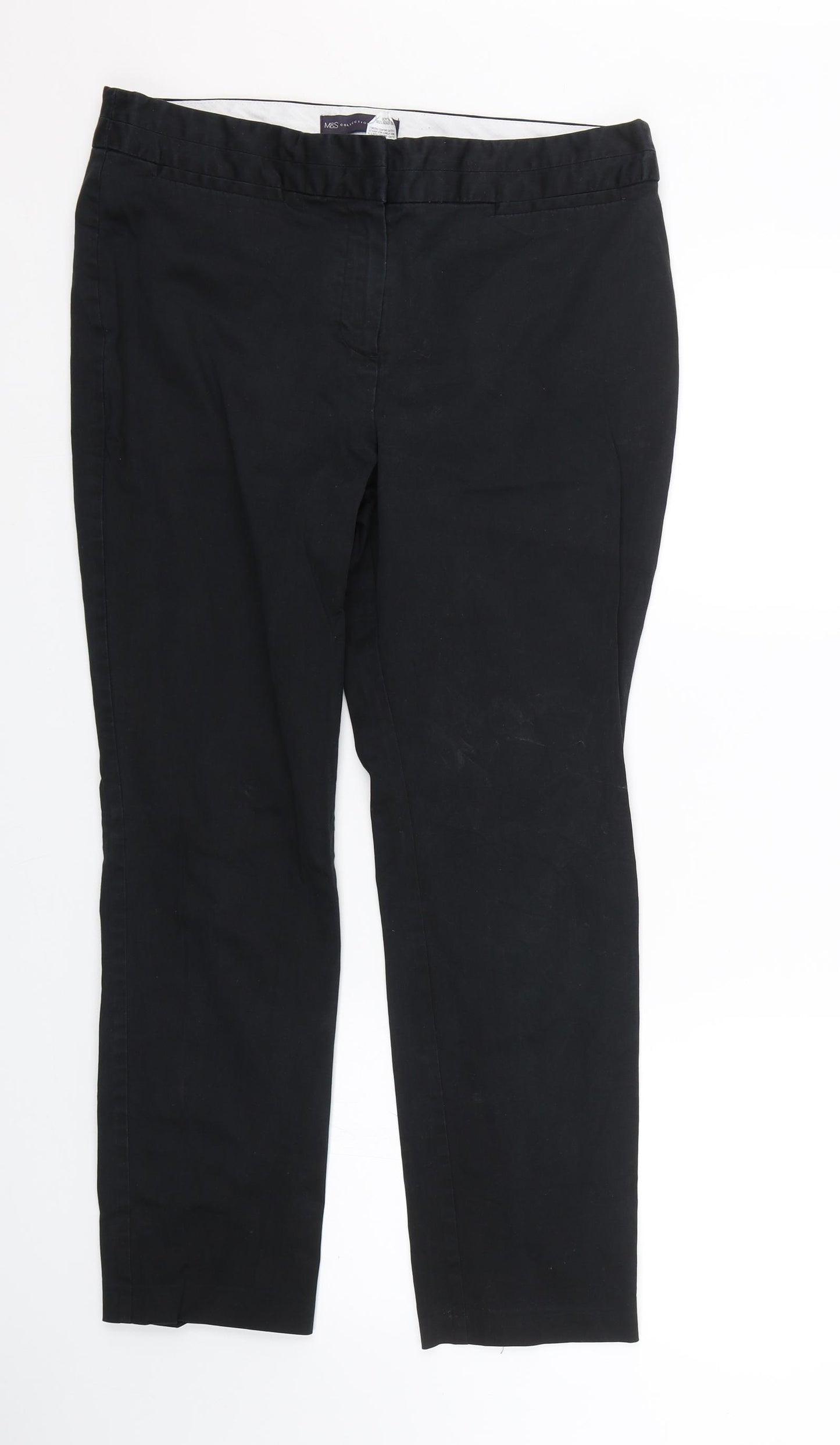 M&S Womens Black   Trousers  Size 14 L26 in