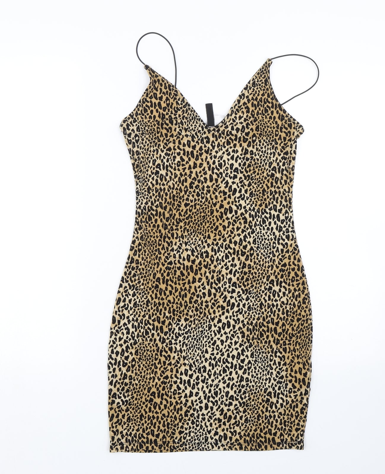 H&M Womens Gold Animal Print  Wrap Dress  Size 6