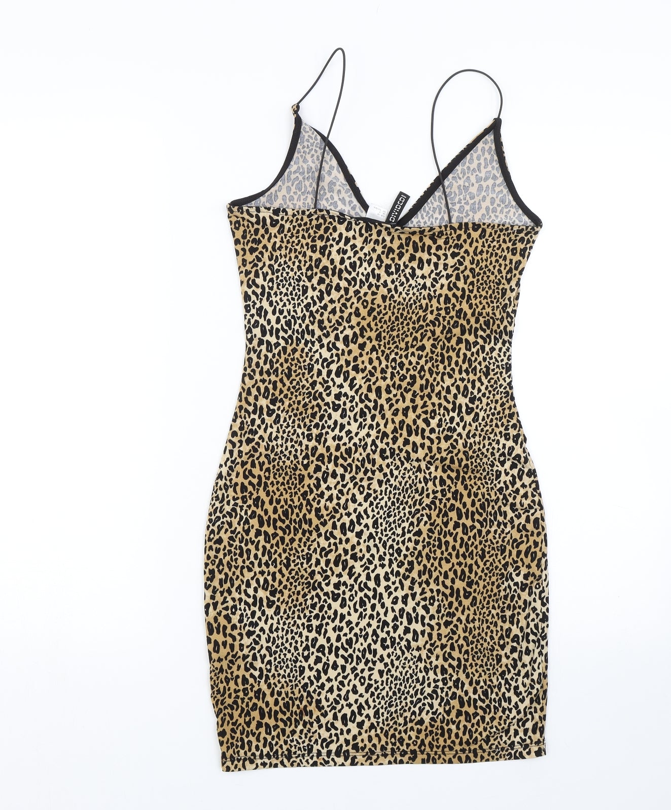 H&M Womens Gold Animal Print  Wrap Dress  Size 6