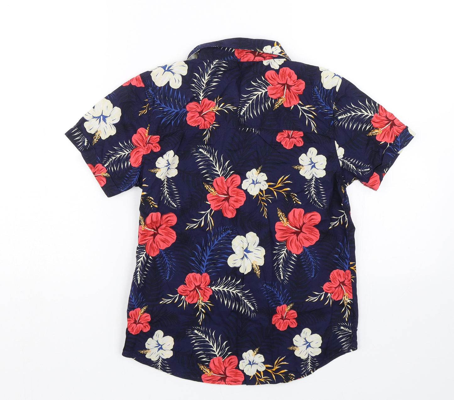 Primark Boys Blue Floral  Basic Button-Up Size 9-10 Years  - Hawaiian shirt