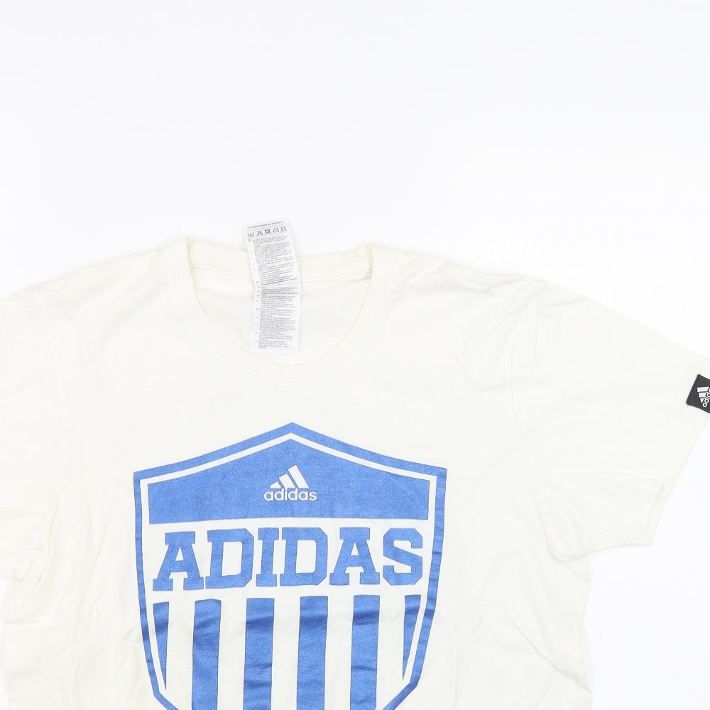 adidas Mens White    T-Shirt Size S