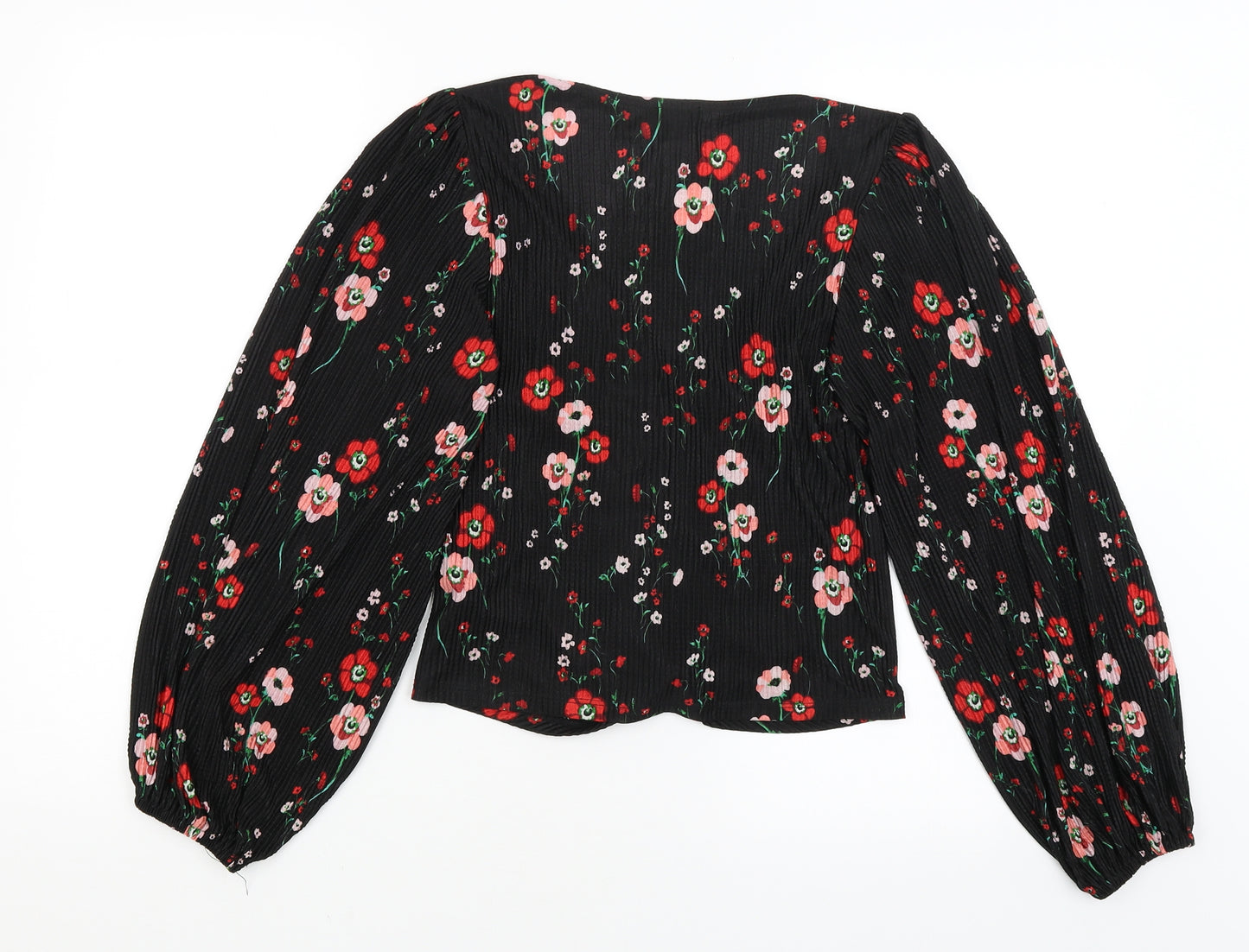 Topshop Womens Black Floral  Basic Blouse Size 8