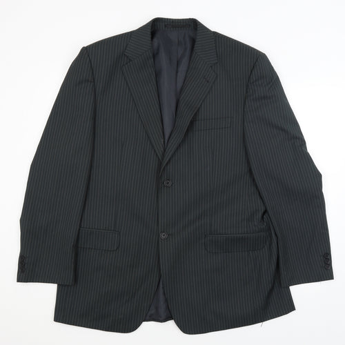 George Mens Green Striped  Jacket Blazer Size XL