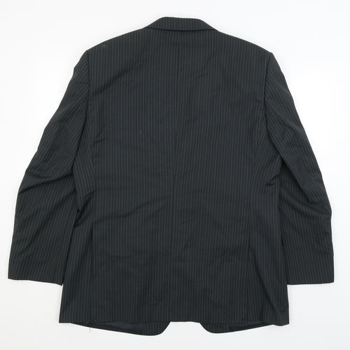 George Mens Green Striped  Jacket Blazer Size XL