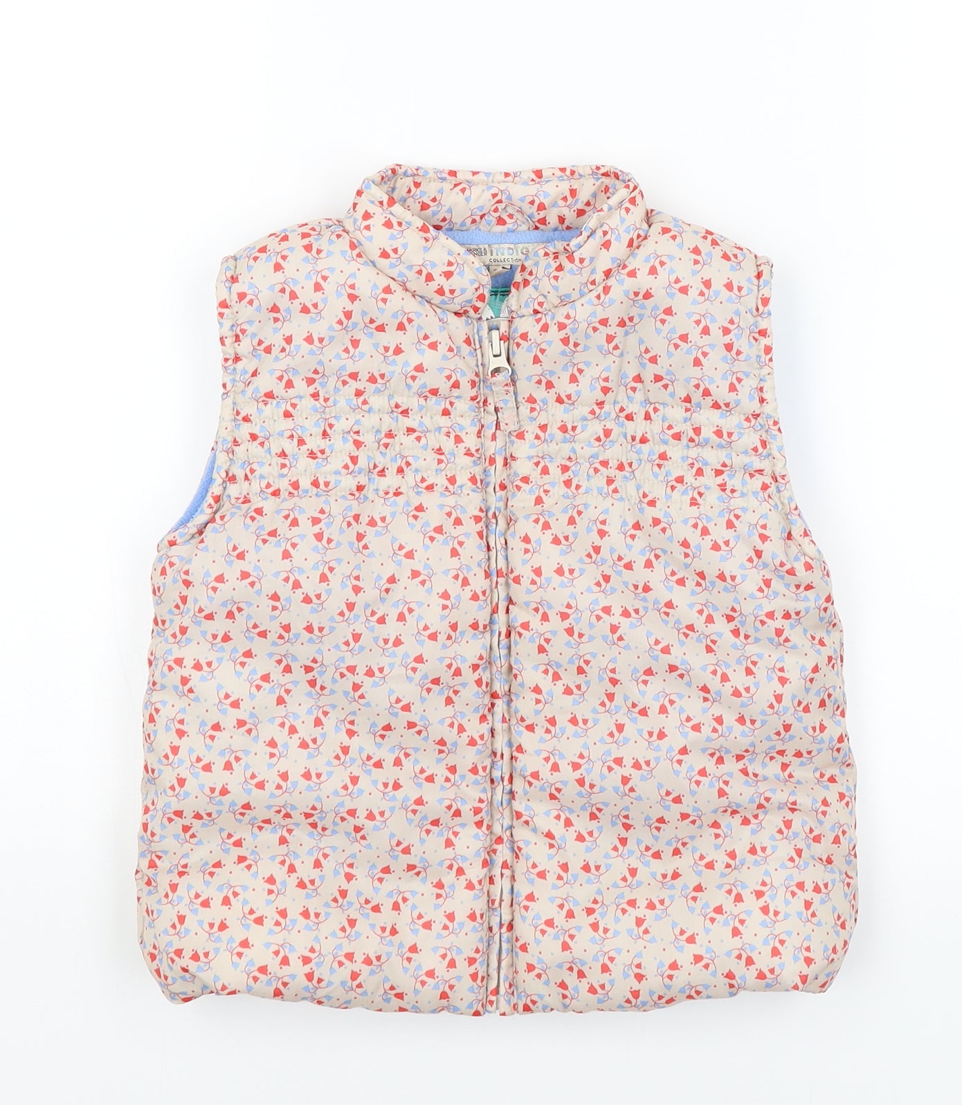 M&S Girls Beige Flecked  Gilet Coat Size 3-4 Years