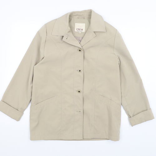 EWM Womens Beige   Overcoat Coat Size 12