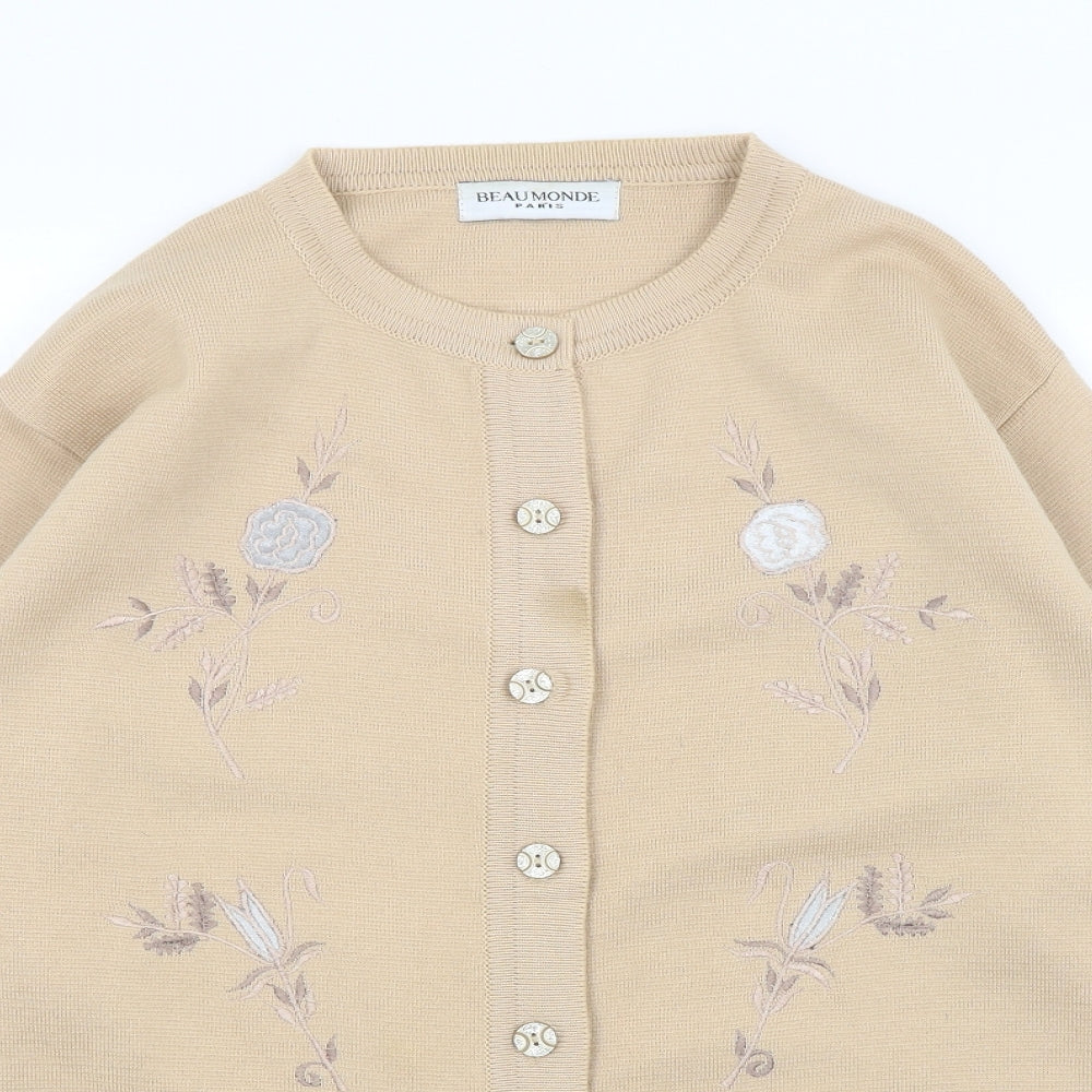 Beaumonde Womens Beige   Cardigan Jumper Size L