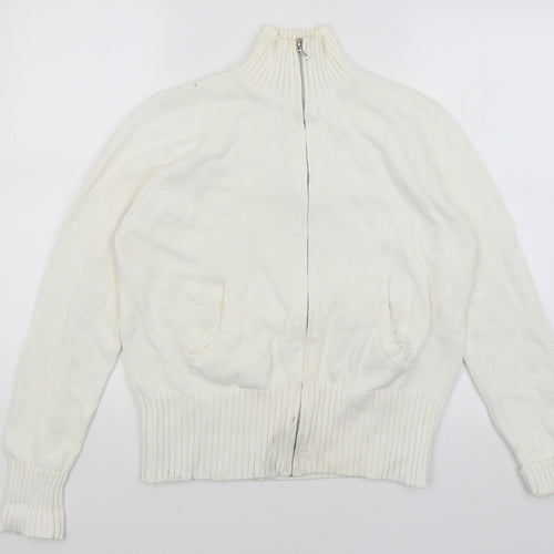 Papaya Womens White   Full Zip Jumper Size 16